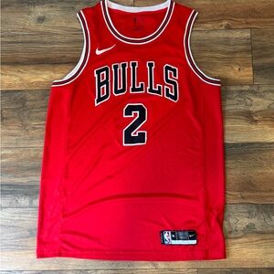 Nike Bulls Red Basketball Jersey with Black Accents